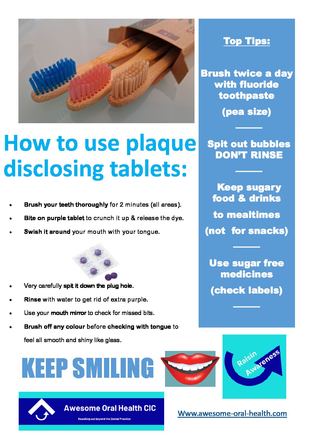 How to use plaque disclosing tablets.
